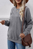 Solid Round Neck Long Sleeved Hoodie_Cwtstl0652