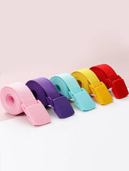 SOLID COLOR WOVEN CANVAS BELT WITH PLASTIC BUCKLE_CWABE0675