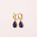 TEARDROP BIRTHSTONE EARRINGS GOLD STAINLESS_CWAJE5032