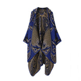 HOODED CAPE VERSATILE SUNFLOWER SCARF SLIT SHAWL_CWASC2272