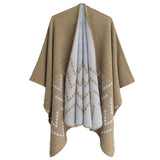 Women Color Match Wrapped Cardigan Shawl