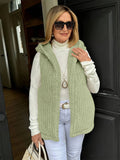 Womens Woolen Hooded Vest Sleeveless Coat