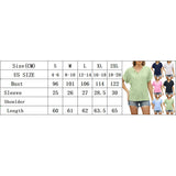 V-Neck Jacquard Loose Cutout Button T-Shirt