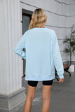 Solid-Color Round-Neck Long-Sleeved Sweatshirt