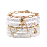 7 PIECE CLAY BRACELET SET WITH LETTER HEART PENDANT_CWMM3536