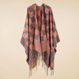 NEW WARM OUTERWEAR PLAID TASSEL SIMPLE SHAWL_CWMM2092