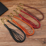 PUNK VINTAGE BRAIDED COWHIDE TASSEL PANTS CHAIN_CWMM4828