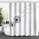 DANDELION FLOWER WATERPROOF SHOWER CURTAIN_CWMM1794