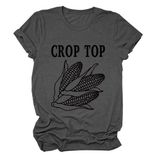 CORN LETTER PRINT TEE WOMEN S CASUAL T SHIRT_CWTTS1502