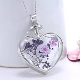 HEART CRYSTAL PLANT DRIED FLOWER NECKLACE_CWAJE2432