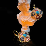 RETRO THREE DIMENSIONAL DIAMOND EARRINGS_CWAJE1114