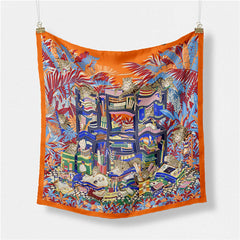 GREEN SILK SCARF VERSATILE NECK TIE HAIR ACCES_CWASC0659