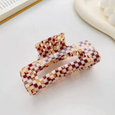 Simple Retro Style Hollow Plaid Hair Claw Clip_Cwaha0736