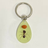 AMBER GLOW IN THE DARK INSECT KEYCHAIN PENDANT_CWMM3698