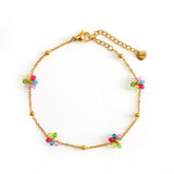 COLORFUL STAINLESS STEEL FLOWER ANKLET_CWAJE4610