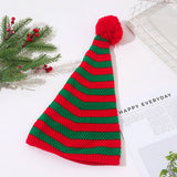 Cwah04352_Red White Christmas Knit Beanie Hat