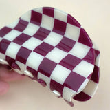 3.23"Checkered Hair Claw Clip_Cwaha0313