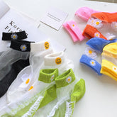 SUMMER DAISY GIRL LOW TOP THIN TRANSPARENT SOCKS_CWMS0401
