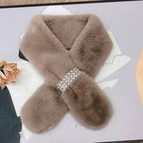 PEARL KNIT SCARF STYLISH NECK WRAP FOR WOMEN_CWASC1249