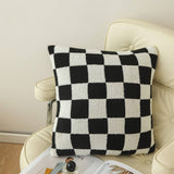 PLAID SIMPLE STYLE KNITTED PILLOW CAR CUSHION_CWMM2375