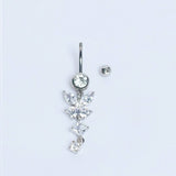 BUTTERFLY DANGLE BELLY BUTTON RING PIERCING_CWMM9453