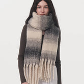 Plaid Stripe Scarf Wide Faux Cashmere Wrap_Cwasc0333