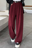 Straight leg high-waisted casual wide-leg pants_cwblp1081