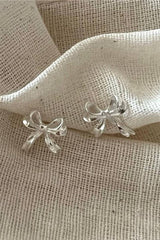 Cwaje1204_Small Brass Bow Stud Earrings