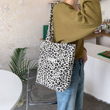 Cwab3905_Leopard Print Large Capacity Canvas Shoulder Bag