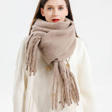 Wool Knit Scarfthick Long Solid Winter Wrap_Cwasc0166