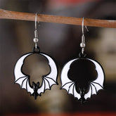 PERSONALIZED FUNNY DARK BAT PENDANT EARRINGS_CWAJE1973