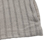 Solid-Color Button Round-Neck Striped T-Shirt