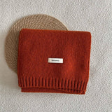 BASIC 100 WOOL SOLID KNIT SCARF SOFT WARM UNISEX_CWASC2288