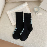 BROWN PUPPY POLKA DOT PLAID SOCKS_CWMS0955