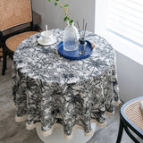 ROUND JACQUARD SUNFLOWER TABLECLOTH_CWMM0950