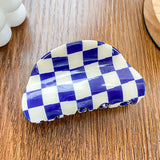 3.23"Checkered Hair Claw Clip_Cwaha0313
