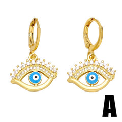 BEADED PEARL EYE DANGLE EARRINGS HYPOALLERGENIC_CWAJE0980