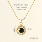 STAINLESS STEEL ZIRCON HEART PENDANT NECKLACE_CWAJE0682
