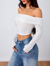 Womens Sweet & Sexy Off-Shoulder Crop Top