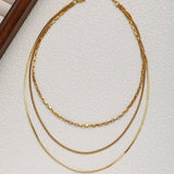 FASHIONABLE 18K GOLD PLATED THREE LAYER NECKLACE_CWMM3629