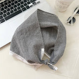 PLAID COTTON LINEN TRIANGLE SCARF SUN PROTECTION_CWASC0839