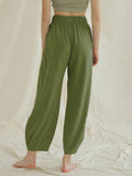 Stretch Elastic High Waist Casual Straight Pants