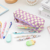 Chessboard Checker Pen Bag Simple Makeup Bag_Cwab1211