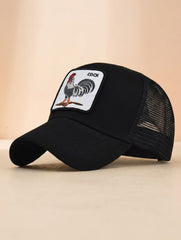 NEW ANIMAL EMBROIDERED BREATHABLE MESH TRUCKER HAT_CWAH1357