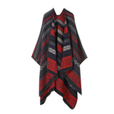 LINE PATTERN SCARF THICKENED KNITTED CAPE SHAWL_CWASC2262