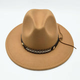 SIMPLE BELT BUCKLE FELT HAT JAZZ HAT_CWAH0751