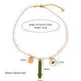 KNOTTED COTTON ROPE NECKLACE WITH FATIMA PENDANT_CWMM8855