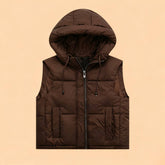 Solid-Color Simple And Casual Hooded Vest Jacket