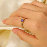 Zircon Inlay Rings Adjustable Titani Steel Rings_Cwaje1238