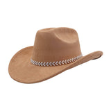 Western Ethnic Suede Cowboy Fedora Jazz Hat_Cwah04447